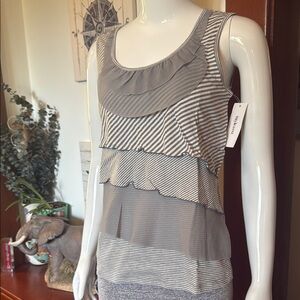 NWT Style&Co size small Striped Gray Sleeveless Top